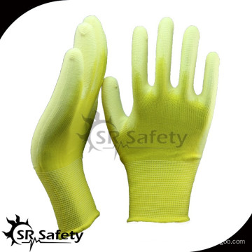 SRSAFETY guantes baratos de la PU del color guantes de nylon de la PU / guantes de la seguridad